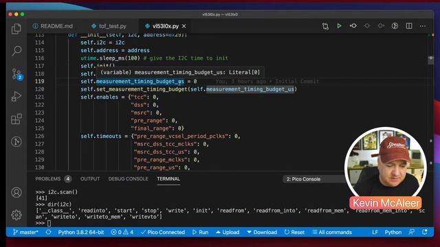 Raspberry Pi Pico & VL53L0X for MicroPython смотреть онлайн