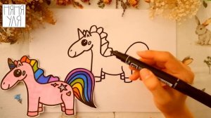 Как нарисовать ЕДИНОРОГА  РАДУГА | Как рисовать ПОНИ | Няня Уля Уроки рисования для детей