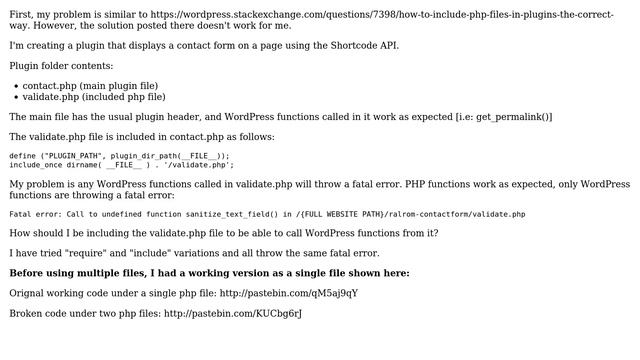 Wordpress: Wordpress functions give fatal error in included php file (2 Solutions!!) смотреть онлайн