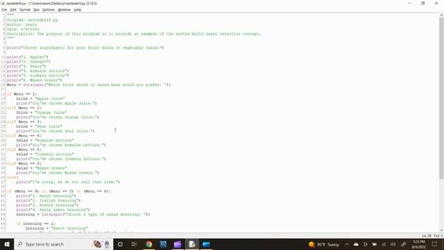 Python Nested Multi Layer Selection смотреть онлайн