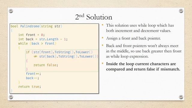 Check Palindrome using C# смотреть онлайн