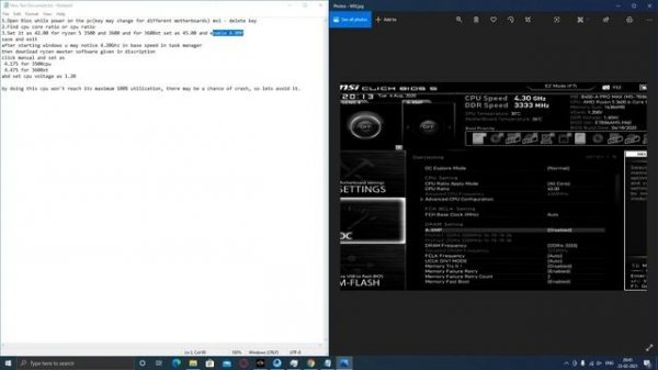 OverClocking AMD RYZEN CPU in MSI B450M/ B550M PRO-VDH