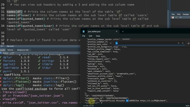 How to CONVERT JSON string file to CSV in RStudio смотреть онлайн