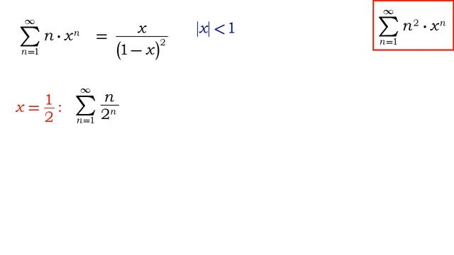 Сумма числового ряда n^2/2^n смотреть онлайн