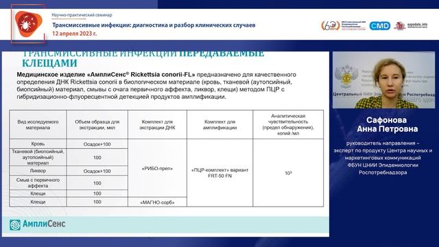 Онлайн-семинар «Трансмиссивные инфекции:диагностика и разбор клинических случаев»