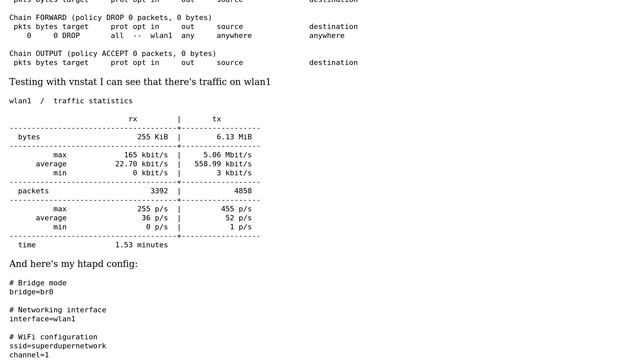 IPtables not blocking wifi traffic on Raspberry Pi Access Point смотреть онлайн