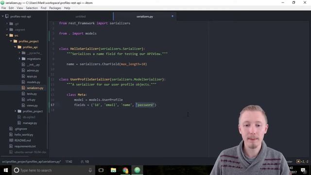 41 Create user profile serializer смотреть онлайн