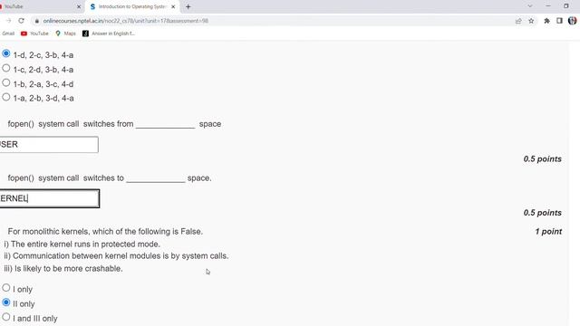 Introduction to Operating Systems | NPTEL | Week 1 Assignment 1 Solution | July-Sep 2022 смотреть онлайн