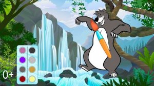 Мультик раскраска. Детские онлайн раскраски с героями из мультфильма Маугли