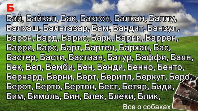 Клички собак. Кобели. А-Г. смотреть онлайн