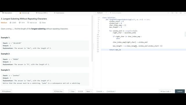 Longest Substring with no repeat character | Leetcode Live code | Time to switch | Hindi | English смотреть онлайн