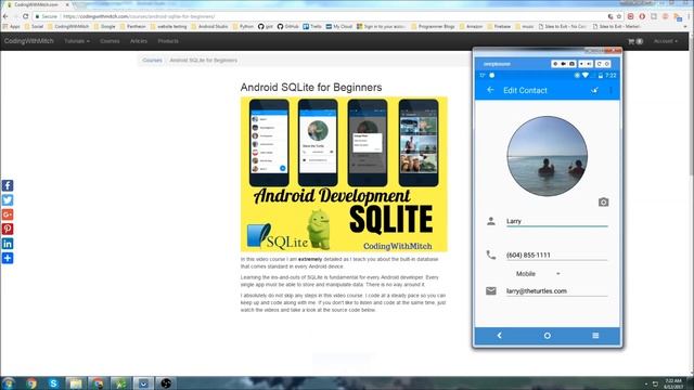 Contacts List App (Demo) - [Android SQLite Course] смотреть онлайн