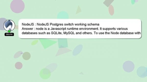 NodeJS : NodeJS Postgres switch working schema