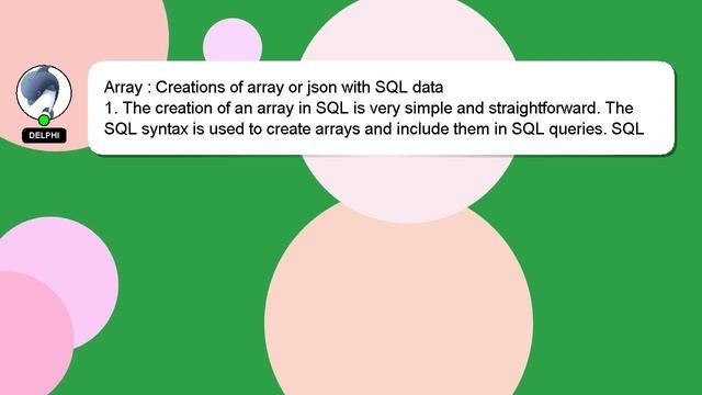 Array : Creations of array or json with SQL data смотреть онлайн