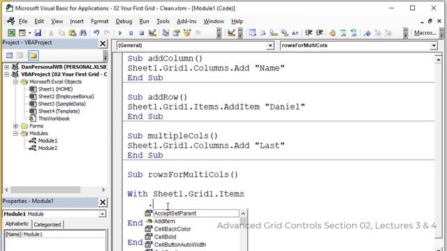 Excel Grid Control - Adding Multiple Columns, Using HITEM to Read/Write Any Column [Free Download] смотреть онлайн