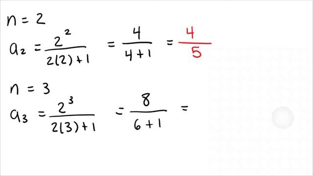 List the first five terms of the sequence. a_n = 2^n / 2n + 1 смотреть онлайн