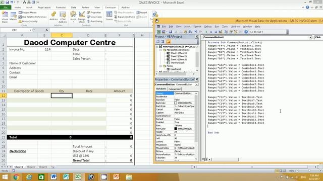 Excel Userform Billing System & Automatically Export Invoice to PDF Format смотреть онлайн