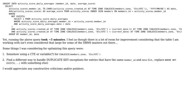 Creating a summary table for an averaging query смотреть онлайн