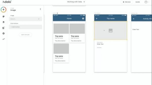 Working with Data in a No Code App