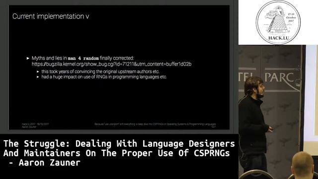 Hack.lu 2017 The Struggle: dealing with language designers & maintainers on proper use of CSPRNGs смотреть онлайн