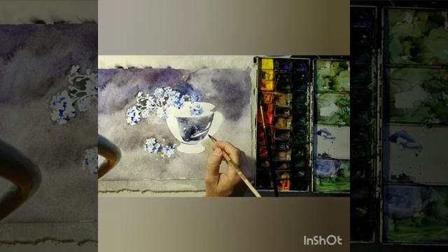 Рисуем незабудки. Акварель. смотреть онлайн