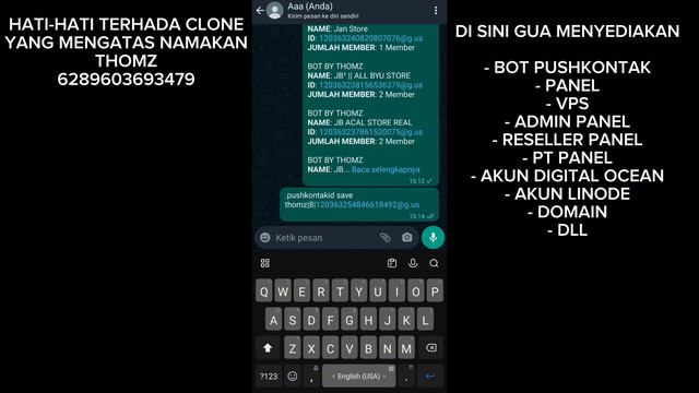 SCRIPT BOT PUSHKONTAK PAIRING CODE VIP V3 THOMZ || CEKIDGC NO OVERLIMIT || AUTO SAVE ||BISA SET JED смотреть онлайн