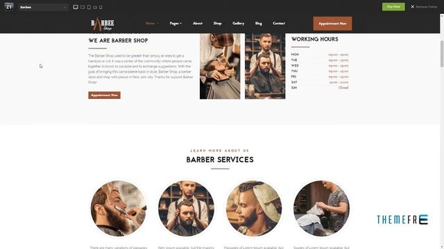 Barbee Responsive Barber Shop and Hair Salon WordPress Theme C смотреть онлайн