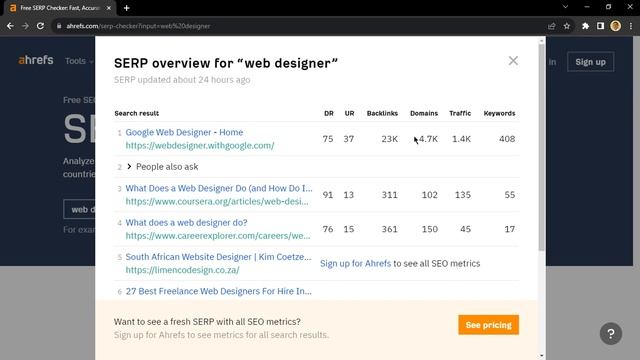 How to Use SERP Checker on Ahrefs Free SEO Tools | Ahrefs | Pearl Lemon смотреть онлайн