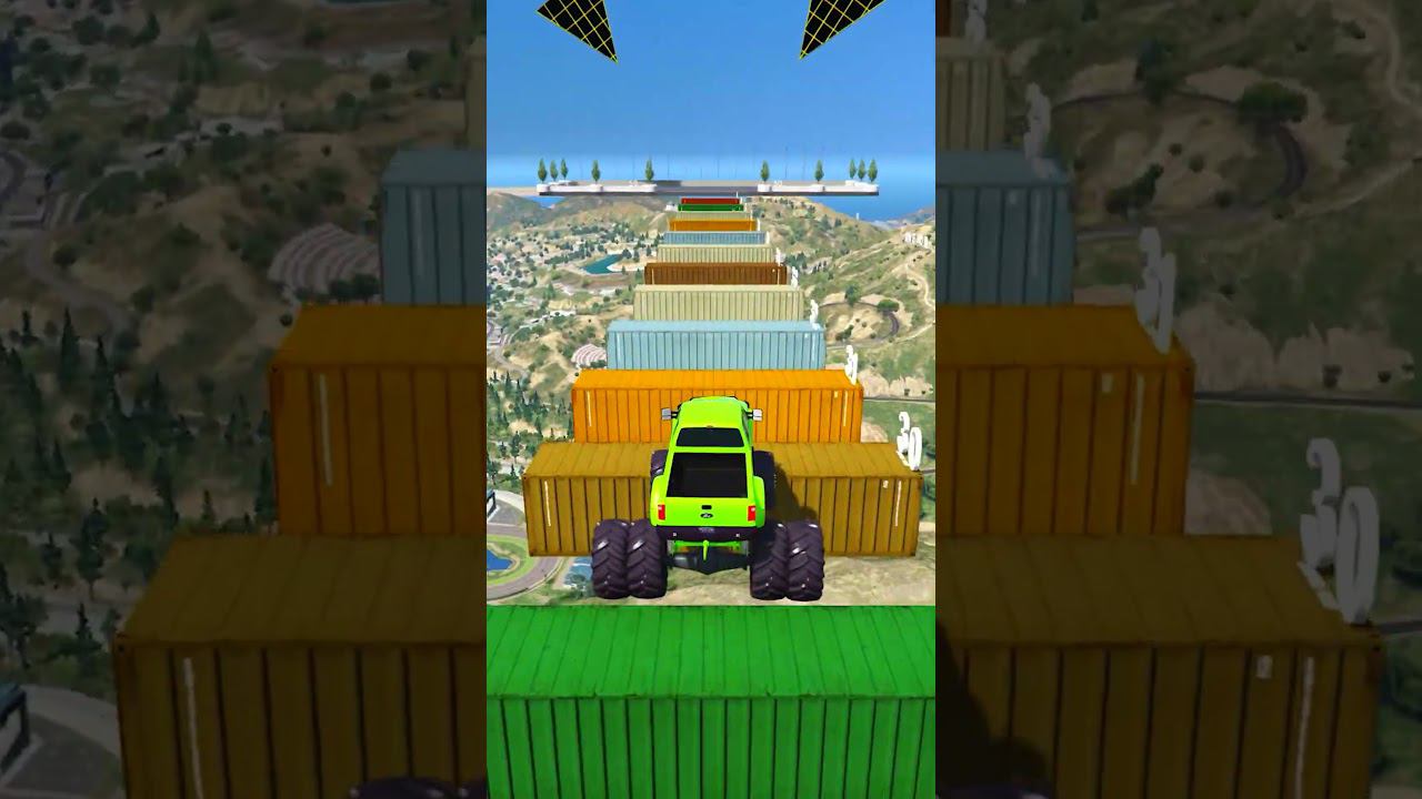 КАК ДАЛЕКО ПО ДЫРЯВЫМ БЛОКАМ ПРОЕДЕТ ЧИТ ТАЧКА? СМОТРИ НЕ УПАДИ В ГТА 5! #shorts смотреть онлайн