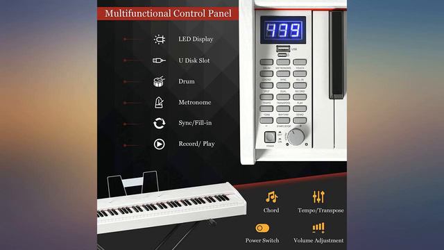 Costzon 88-Key Weighted Piano Keyboard Full Size, Portable Midi Keyboard Hammer review смотреть онлайн