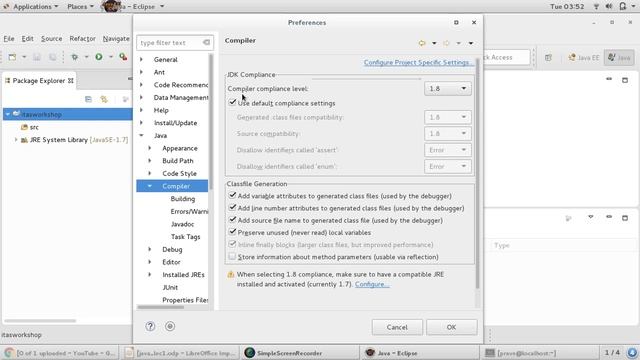 how to change default compiler settings in eclipse? смотреть онлайн