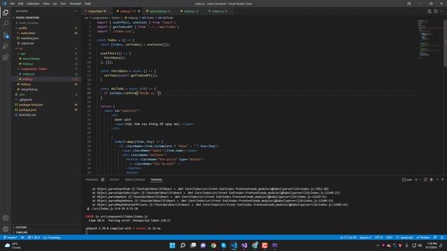 Học React JS và .Net Core API. Bài 6: Hiển thị dữ liệu lên UI và xử lý xóa nhiệm vụ. смотреть онлайн
