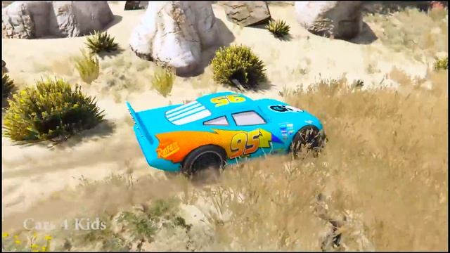 COLOR CARS Lightning McQueen and Spiderman Cartoon Big Plane Colors for Kids Nursery Rhymes смотреть онлайн