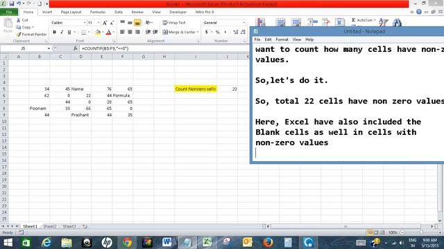 Count number of cells with non zero values in Excel смотреть онлайн