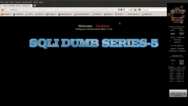 sqli-labs series part 7 (Double Query Injection continued.....) смотреть онлайн