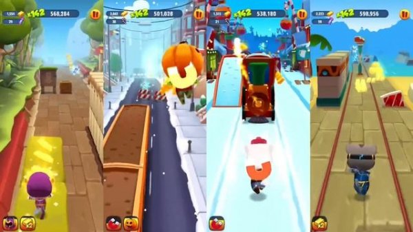 Talking Tom Gold Run Neon Rush vs Winter Wonders (iOS,Android Gameplay #686)