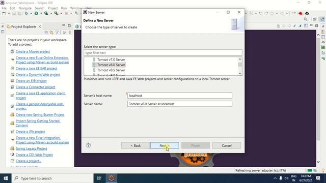 Configuring / adding apache tomcat Server in eclipse work space смотреть онлайн
