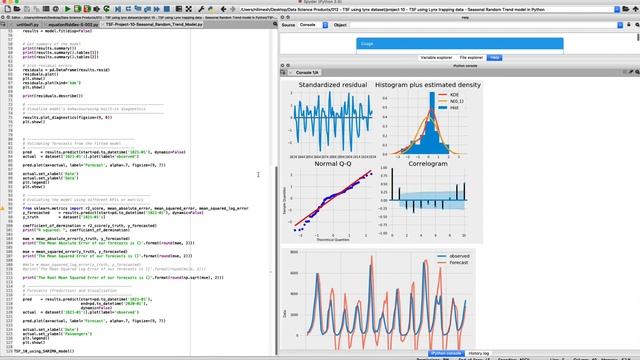 Time Series Forecasting in Python - Seasonal Random Trend model using lynx dataset смотреть онлайн
