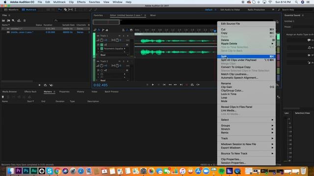 Splitting Clips In Adobe Audition | How To Split Clips In Adobe Audition