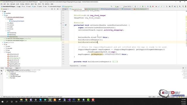 EDMT Dev - Food App Android Studio 54 Add Google Maps for Shipper смотреть онлайн