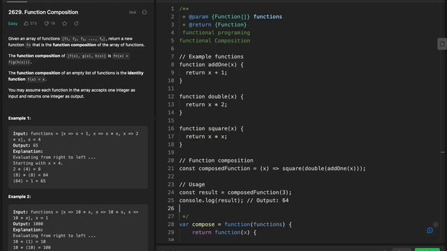 Leetcode | Javascript Fundamentals | Functional Programming | 2629. Function Composition смотреть онлайн