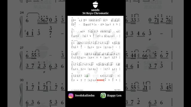 Park Hyo Shin(박효신) - 눈의 꽃 (Snow Flower) 雪之花 - 34 keys seeds kalimba tabs смотреть онлайн