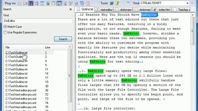 EmEditor Text Editor Search Plug-in Feature смотреть онлайн