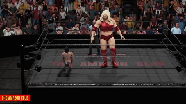 Giantess bodybuilding wrestler Amanda blaze 7ft 4in vs small male jobber Victor from India смотреть онлайн
