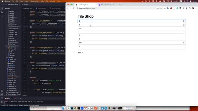 Приложение React – Керамическая плитка/ Расчет стоимости смотреть онлайн