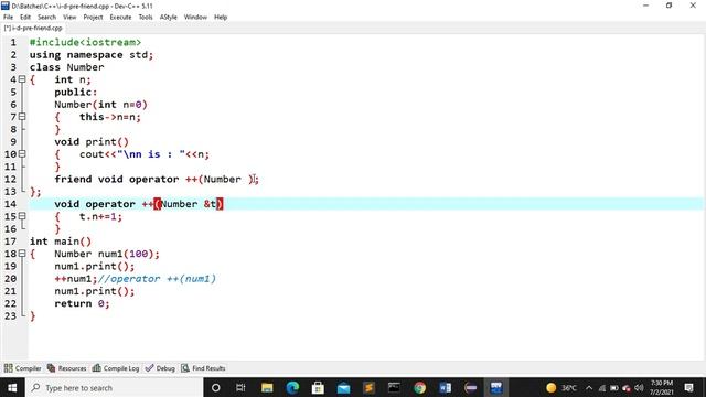 Overloading increment and decrement operator using friend function in prefix form in c++ in hindi смотреть онлайн