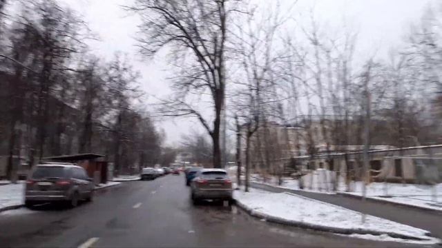 Москва 3432 2-я (вторая) Институтская улица, ЖК Михайловский парк со стороны метро Окская зима день смотреть онлайн