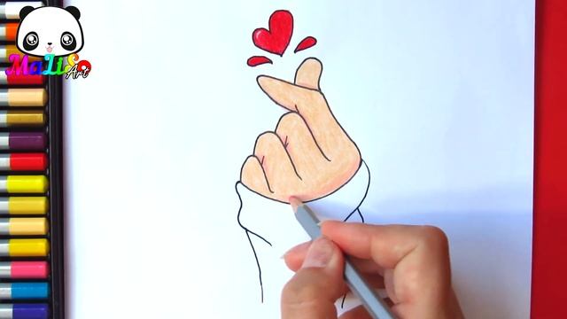 Як намалювати руку з сердечком | Как нарисовать руку с сердечком | How to draw a Tumblr Korean Hear смотреть онлайн