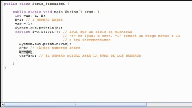serie fibonacci en java смотреть онлайн