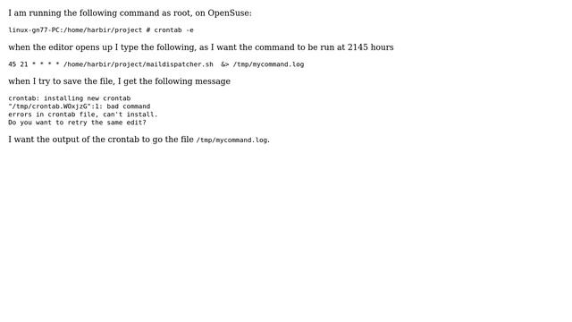 Unix & Linux: Unable to install crontab on OpenSuse смотреть онлайн